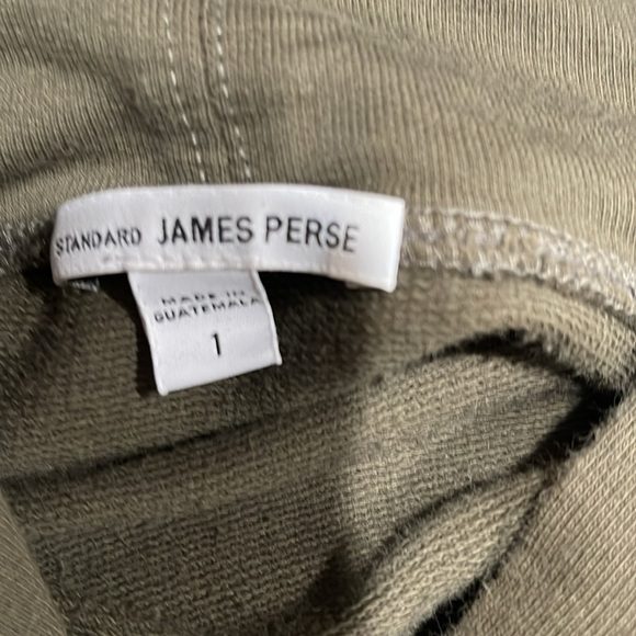 James Perse Cropped Hoodie SZ S 1 Olive Green - Picture 5 of 8